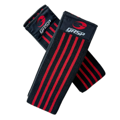 GASP Knee Wraps, Black/Red