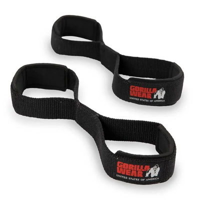 Gorilla Wear Gear Figure 8 Lifting Straps, black