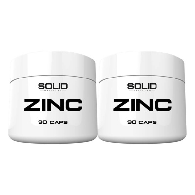 2 x SOLID Nutrition Zinc, 90 caps