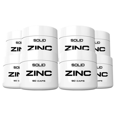 8 x SOLID Nutrition Zinc, 90 caps