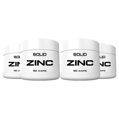 4 x SOLID Nutrition Zinc, 90 caps