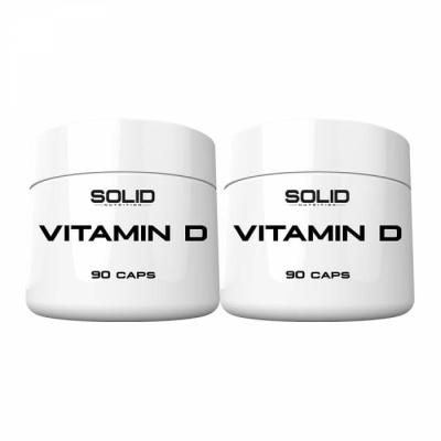 2 x SOLID Nutrition Vitamin D, 90 caps