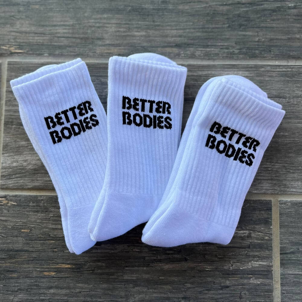 Better Bodies Crew Socks 3-pack, White i gruppen Trningstillbehr / Trningsklder hos Tillskottsbolaget (BB566773)