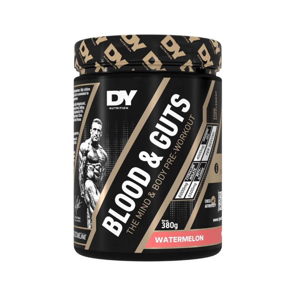 DY Nutrition Blood & Guts, 380 g i gruppen Kosttillskott & Livsmedel / Prestationshöjare / Pre-Workout / PWO hos Tillskottsbolaget (DY8493)