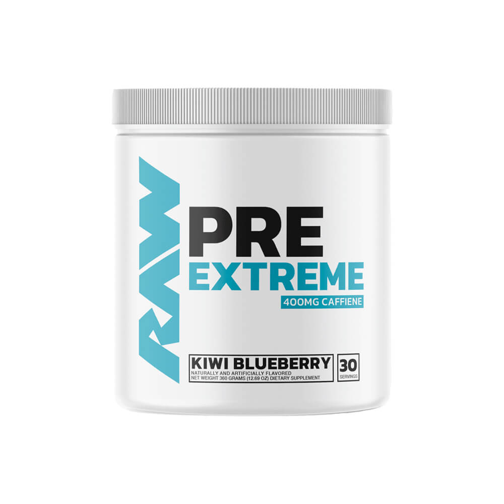 RAW Nutrition Pre Extreme, 30 serv. (Kiwi Blueberry) i gruppen Kosttillskott & Livsmedel / Prestationshöjare / Pre-Workout / PWO hos Tillskottsbolaget (RAW7932-2)