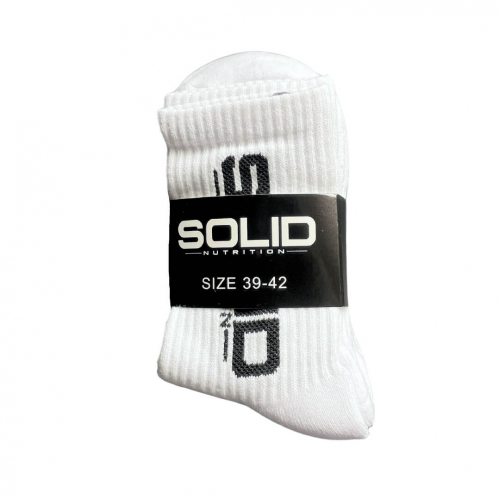SOLID Nutrition Socks, 3-pack, White i gruppen Trningstillbehr / Trningsklder hos Tillskottsbolaget (SOLID6734)
