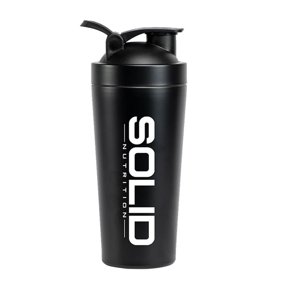 SOLID Nutrition Stainless Steel Shaker, 750 ml (Black) i gruppen Träningstillbehör / Flaskor & Shakers hos Tillskottsbolaget (SOLID687)