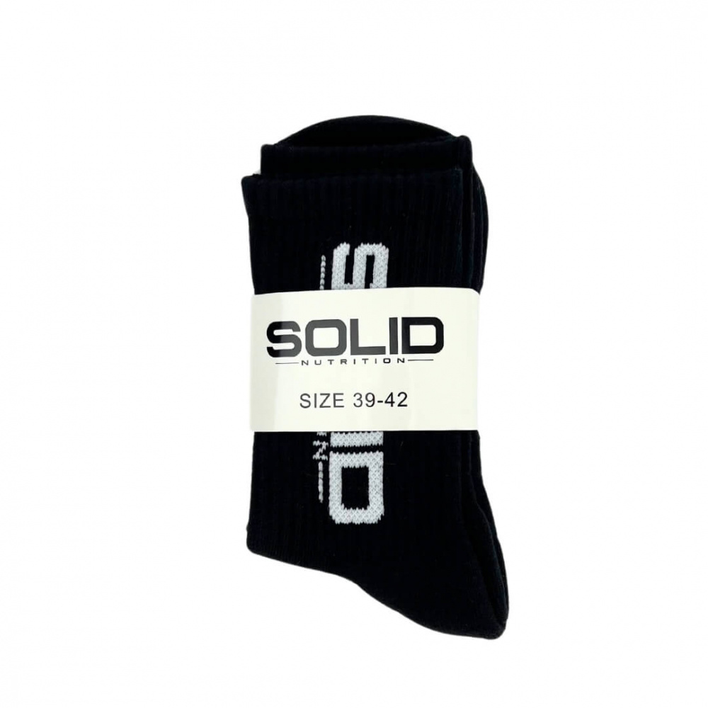 SOLID Nutrition Socks, 3-pack, Black i gruppen Träningstillbehör / Träningskläder hos Tillskottsbolaget (SOLID76673)