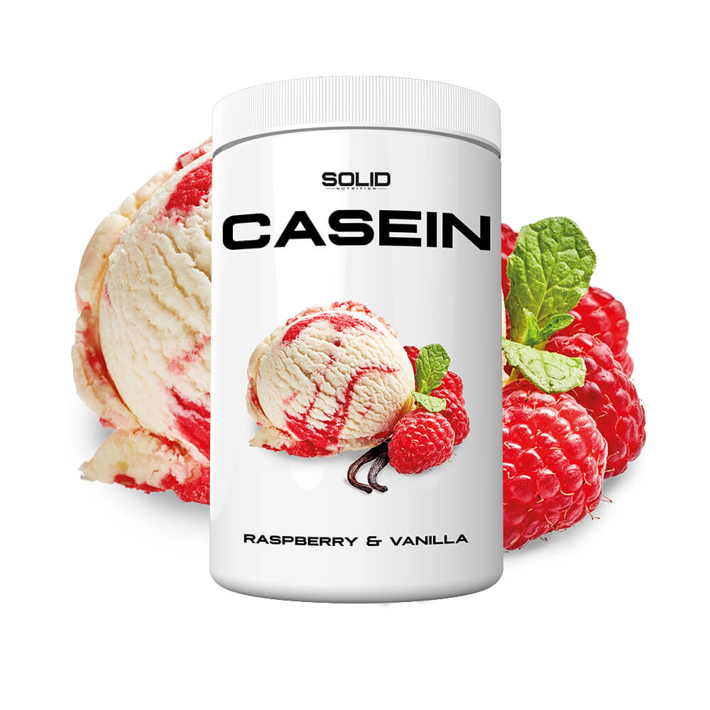 SOLID Nutrition Casein, 750 g (Raspberry & Vanilla) i gruppen Kosttillskott & Livsmedel / Proteinpulver / Kaseinprotein hos Tillskottsbolaget (SOLIDCASEIN1-10)