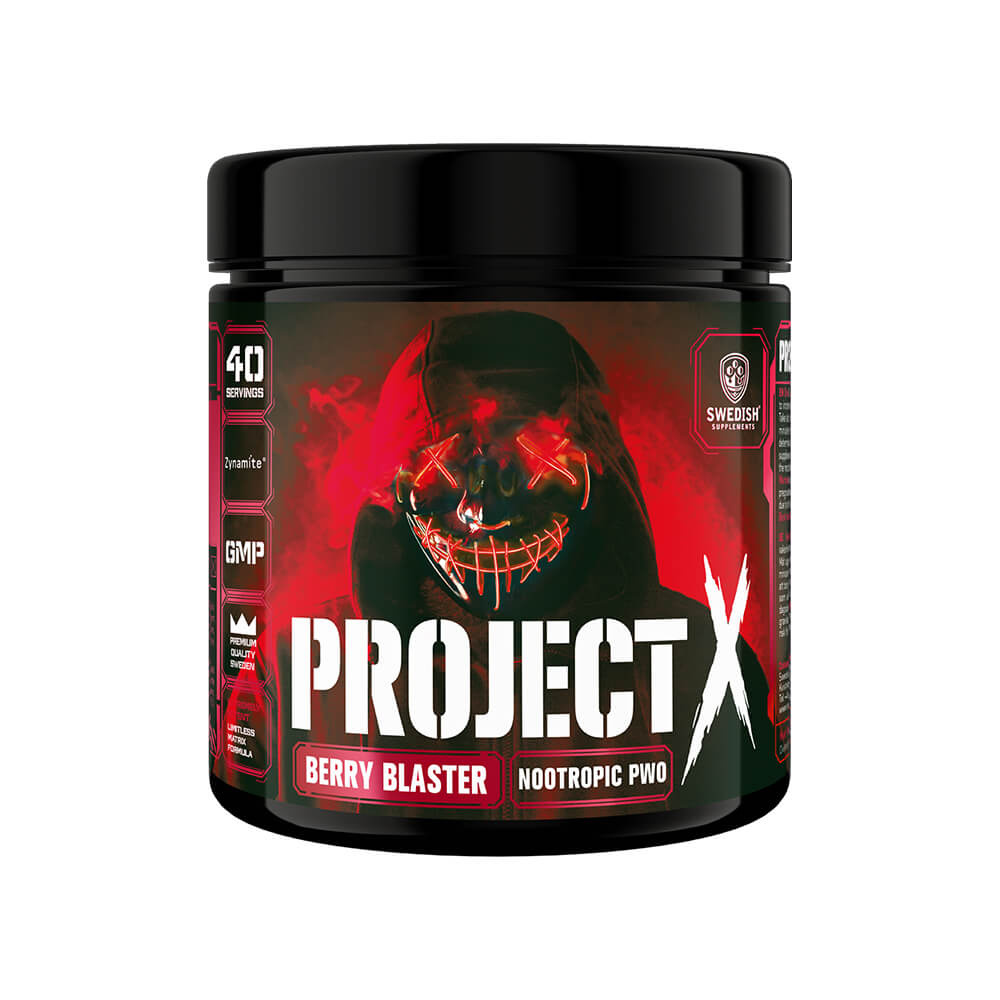 Swedish Supplements Project X, 330 g i gruppen Kosttillskott & Livsmedel / Prestationshöjare / Pre-Workout / PWO hos Tillskottsbolaget (SS66834)