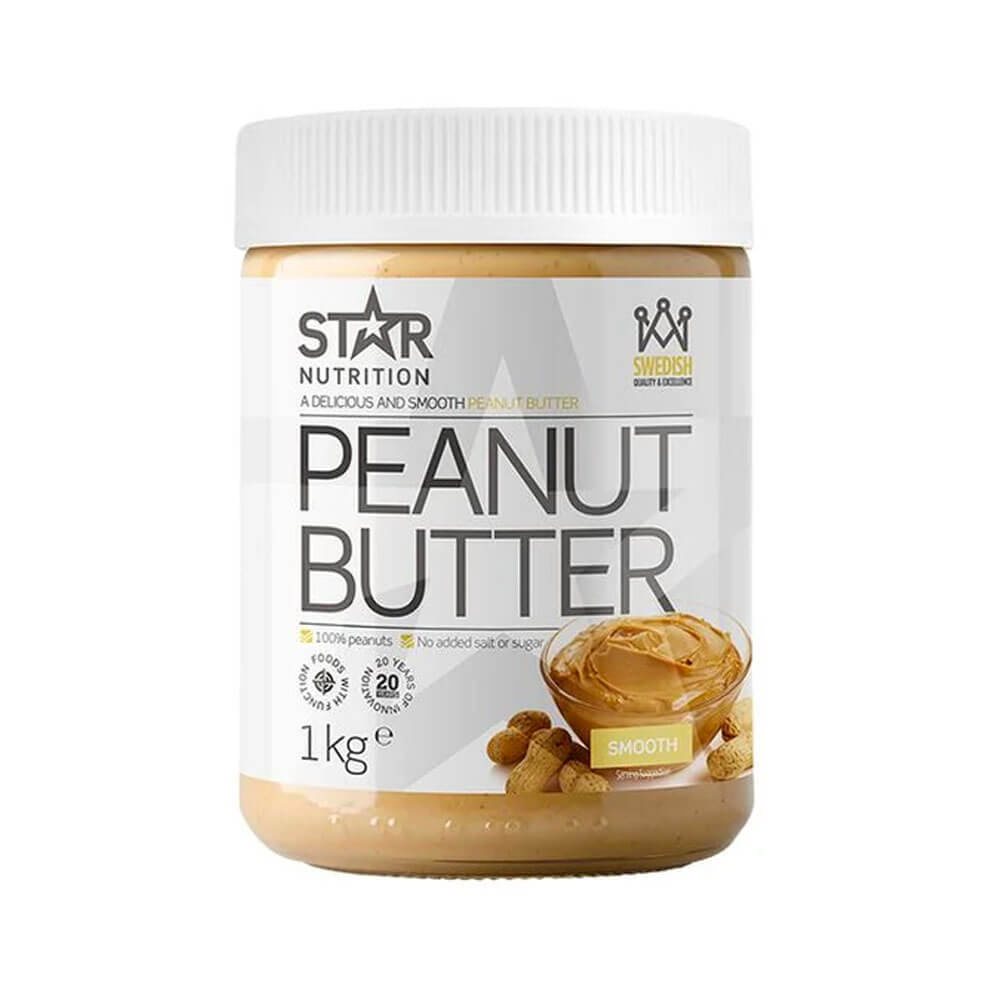 Star Nutrition Peanut Butter, 1 kg (Smooth) i gruppen Kosttillskott & Livsmedel / Livsmedel / Nötsmör hos Tillskottsbolaget (STAR76866-1)