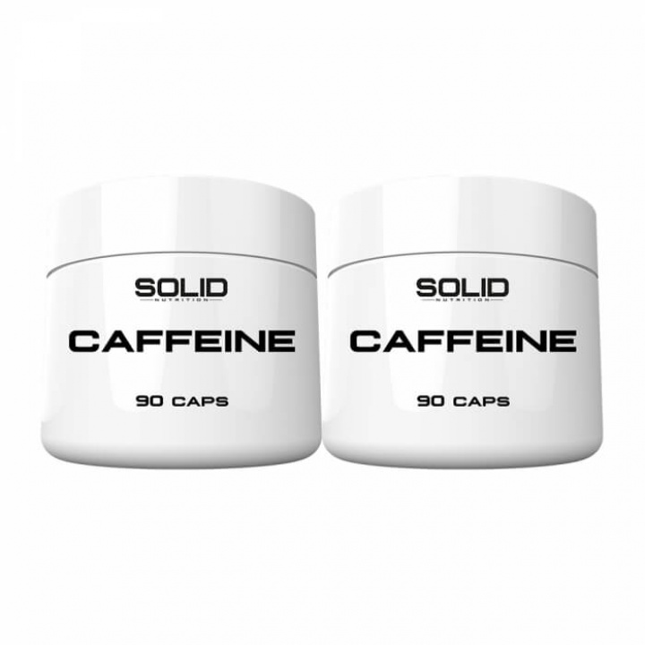 2 x SOLID Nutrition Caffeine, 90 caps i gruppen Kosttillskott & Livsmedel / Prestationshöjare / Koffein hos Tillskottsbolaget (2SOLIDCAFFEINE)