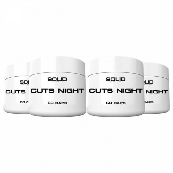 4 x SOLID Nutrition Cuts Night, 60 caps i gruppen Kosttillskott & Livsmedel / Viktminskning / Koffeinfri Fettförbrännare hos Tillskottsbolaget (4SOLIDCUTSNIGHT)