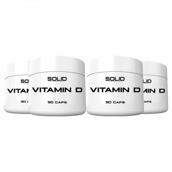 4 x SOLID Nutrition Vitamin D, 90 caps i gruppen Kosttillskott & Livsmedel / Hälsokost / Immunförsvar hos Tillskottsbolaget (4SOLIDVITAMIND)