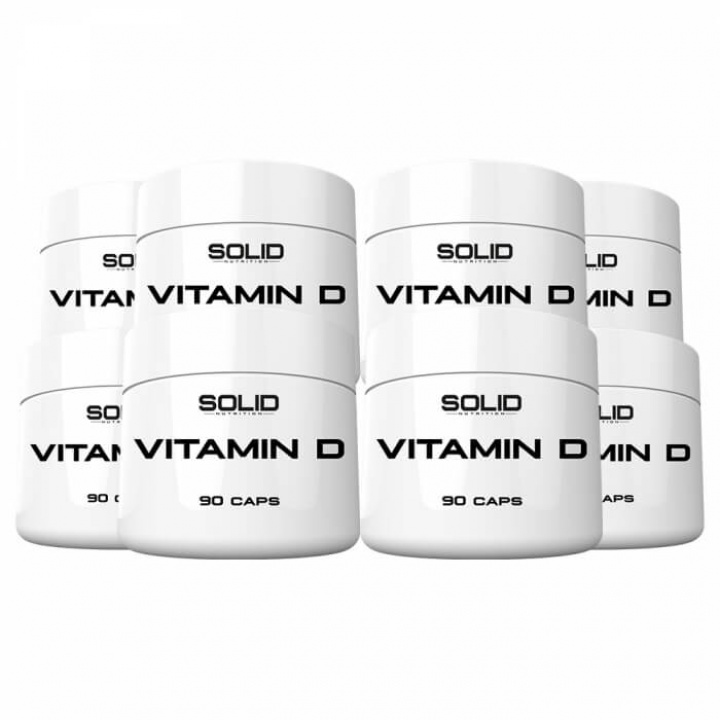 8 x SOLID Nutrition Vitamin D, 90 caps i gruppen Kosttillskott & Livsmedel / Hälsokost / Immunförsvar hos Tillskottsbolaget (8SOLIDVITAMIND)