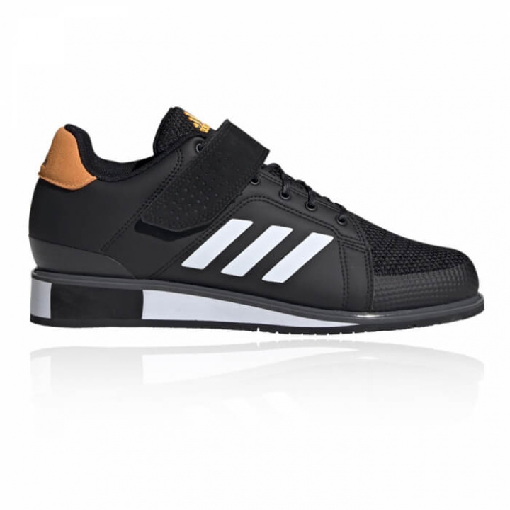 Adidas Power Perfect 3, black/white/solar gold i gruppen Träningstillbehör / Lyftarskor hos Tillskottsbolaget (ADIDAS352)