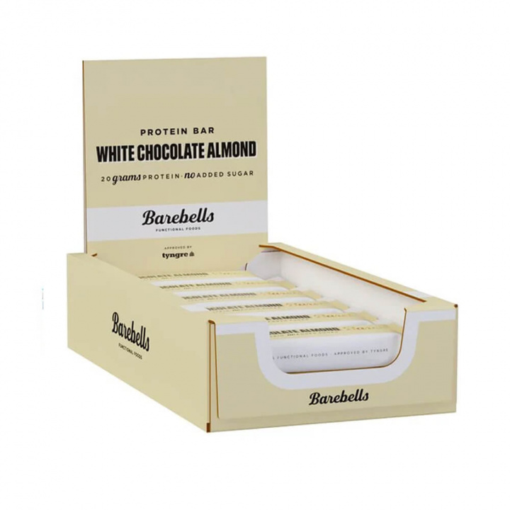 12 x Barebells Proteinbars, 55 g (White Chocolate Almond) i gruppen Bars / Proteinbars hos Tillskottsbolaget (BAREBELLS7555)