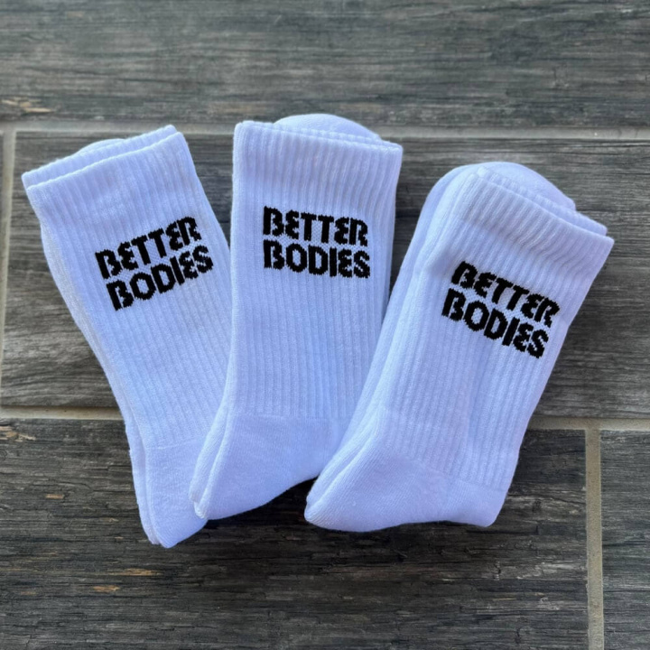 Better Bodies Crew Socks 3-pack, White i gruppen Träningstillbehör / Träningskläder hos Tillskottsbolaget (BB566773)