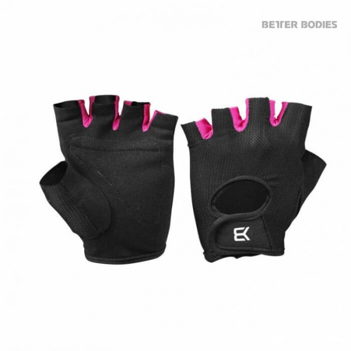 Better Bodies Women\'s Training Gloves, black/pink i gruppen Träningstillbehör / Träningshandskar hos Tillskottsbolaget (BB63732)