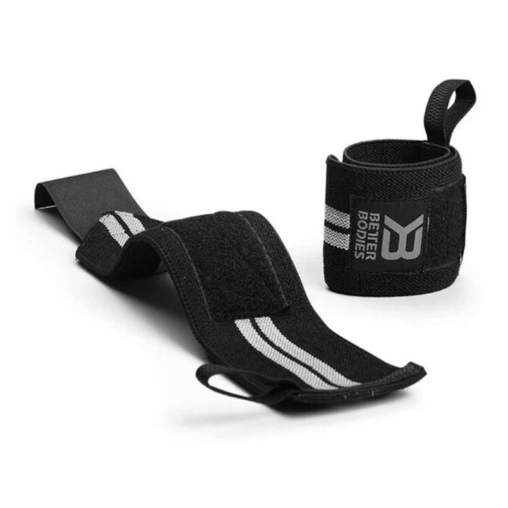 Better Bodies Elastic Wrist Wraps, black i gruppen REA! hos Tillskottsbolaget (BB8392)