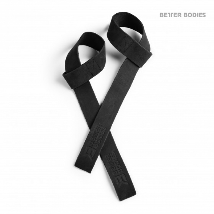 Better Bodies Leather Lifting Straps, black i gruppen Träningstillbehör hos Tillskottsbolaget (BBLEATHER002)