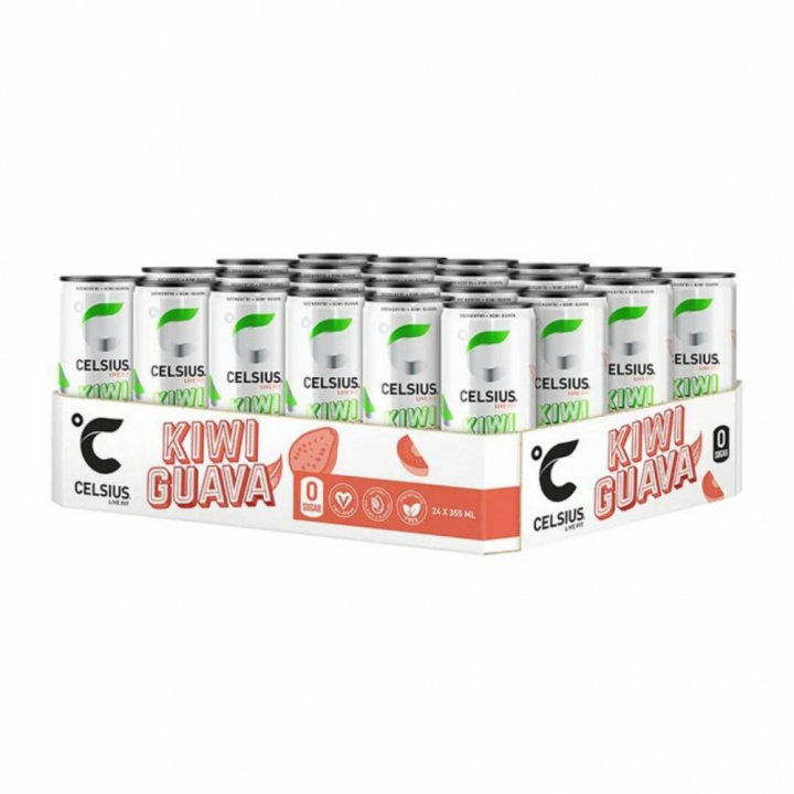 24 x Celsius, 355 ml (Kiwi Guava) i gruppen Shoppa efter Tema / Glutenfria Kosttillskott hos Tillskottsbolaget (CELSIUS7854)