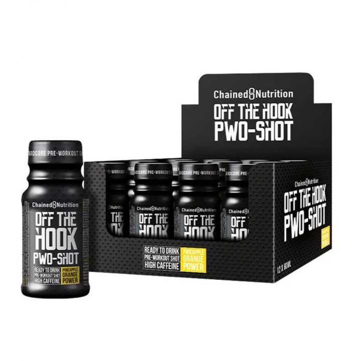 12 x Chained Nutrition Off The Hook PWO-Shot, 60 ml (Pineapple Orange Power) i gruppen Kosttillskott & Livsmedel / Prestationshöjare / Pre-Workout / PWO hos Tillskottsbolaget (CHAINED56734)