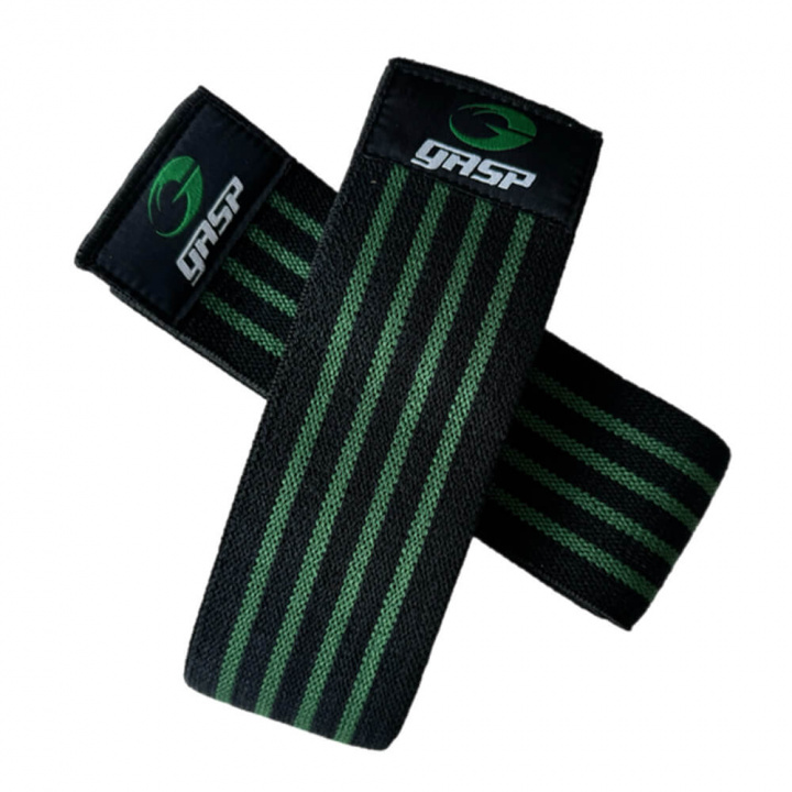 GASP Knee Wraps, Black/Green i gruppen Träningstillbehör / Knälindor & Stöd hos Tillskottsbolaget (GASP5674)