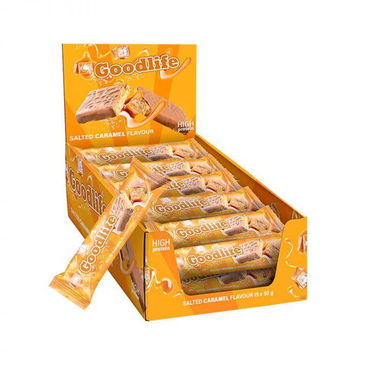 15 x Goodlife Proteinbar, 50 g (Salted Caramel) i gruppen Bars / Proteinbars hos Tillskottsbolaget (GOODLIFE67543)