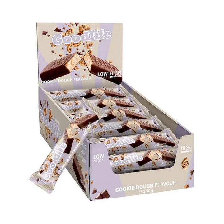 15 x Goodlife Proteinbar LOW SUGAR, 50 g (Cookie Dough) i gruppen Bars / Proteinbars hos Tillskottsbolaget (GOODLIFE8694)