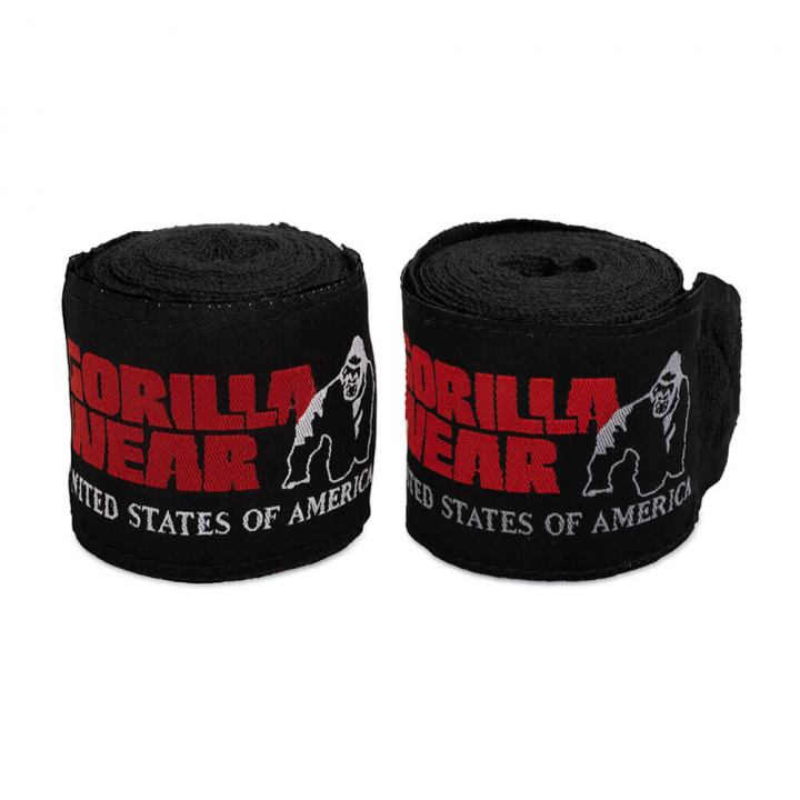 Gorilla Wear Boxing Hand Wraps, black - 4 m i gruppen Träningstillbehör / Handledslindor hos Tillskottsbolaget (GORILLA6530)