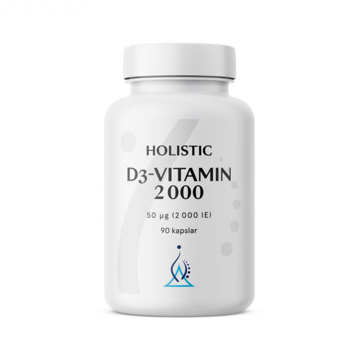 Holistic D3-vitamin 2000 IE, 90 caps i gruppen Kosttillskott & Livsmedel / Hälsokost / Immunförsvar hos Tillskottsbolaget (HOLISTIC654)