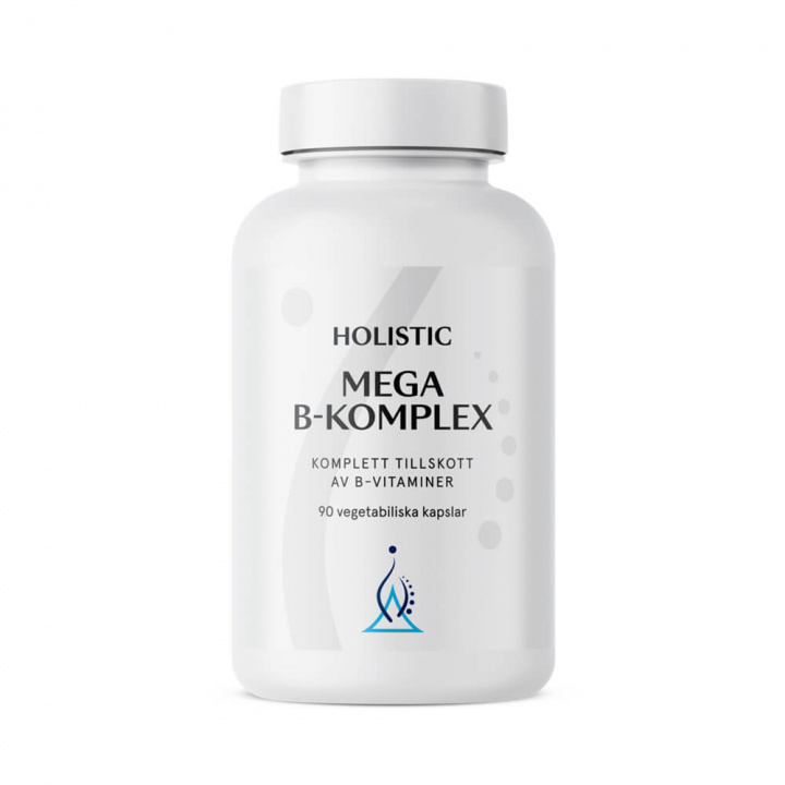 Holistic Mega B-komplex, 90 caps i gruppen Kosttillskott & Livsmedel / Vitaminer / B-vitamin hos Tillskottsbolaget (HOLISTIC854)