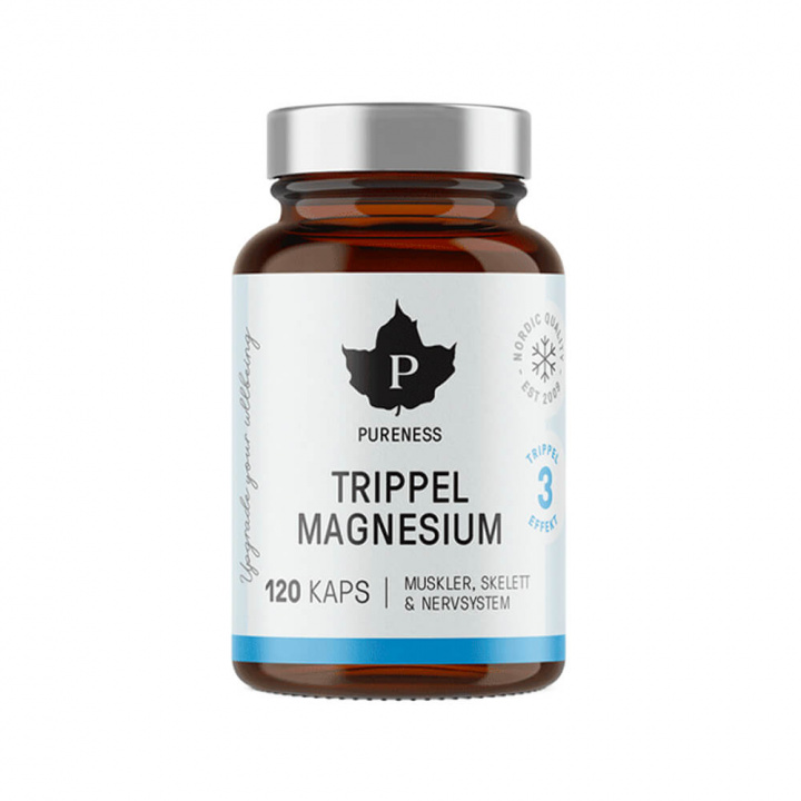 Pureness Trippel Magnesium, 120 caps i gruppen Kosttillskott & Livsmedel / Mineraler / Magnesium hos Tillskottsbolaget (PURENESS7583)