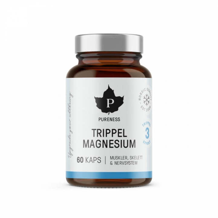 Pureness Trippel Magnesium, 60 caps i gruppen Kosttillskott & Livsmedel / Mineraler / Magnesium hos Tillskottsbolaget (PURENESS8534)