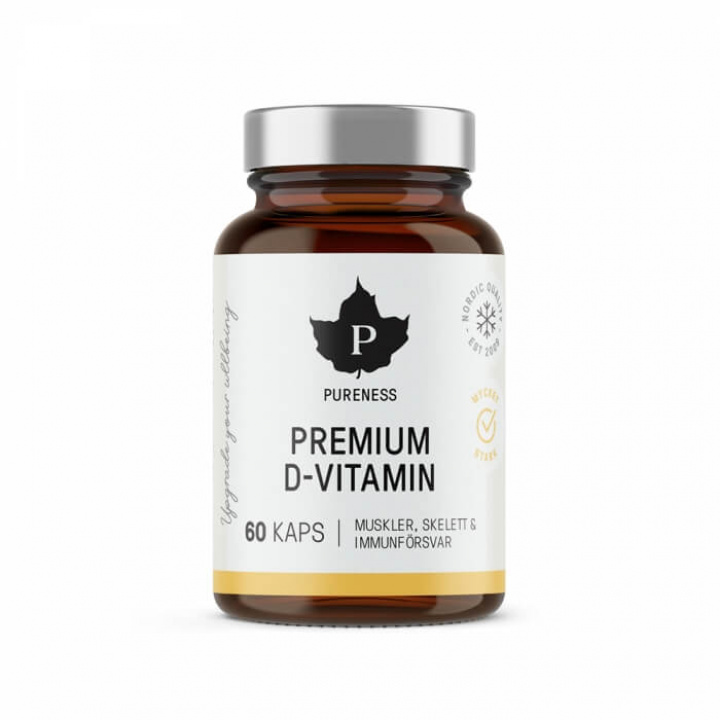 Pureness Premium D-vitamin, 60 caps i gruppen Kosttillskott & Livsmedel / Hälsokost / Immunförsvar hos Tillskottsbolaget (PURENESS854)