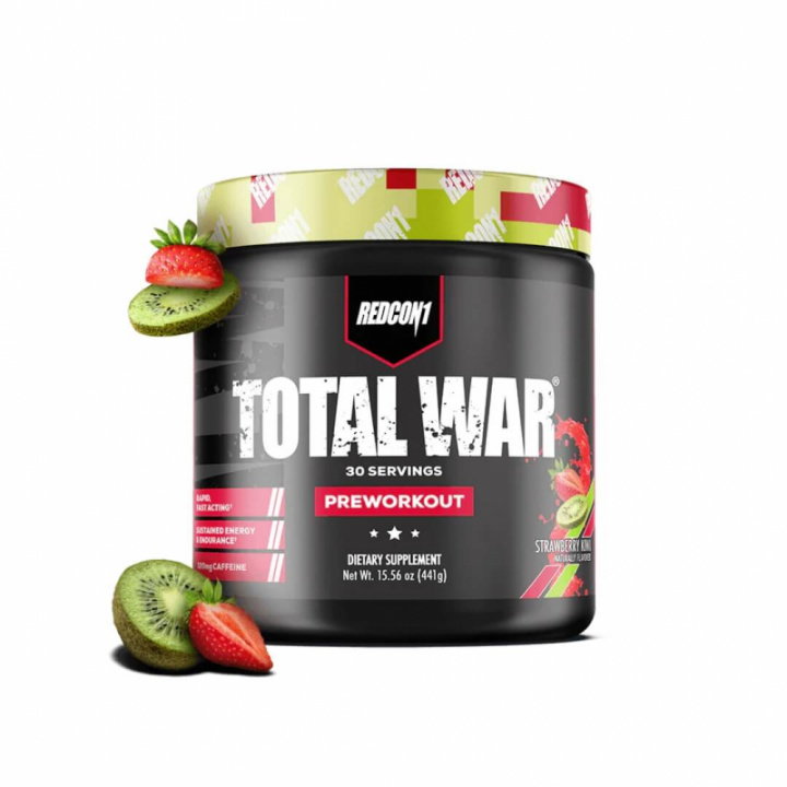 Redcon1 Total War, 30 serv. (Strawberry/Kiwi) i gruppen Kosttillskott & Livsmedel / Prestationshöjare / Pre-Workout / PWO hos Tillskottsbolaget (REDCON001-1)