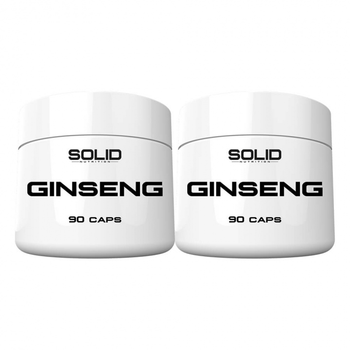 2 x SOLID Nutrition Ginseng, 90 caps i gruppen Kosttillskott & Livsmedel / Hälsokost / Ginseng hos Tillskottsbolaget (SOLID1323)