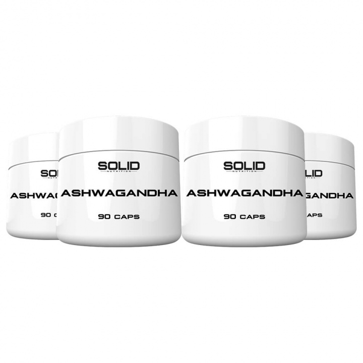 4 x SOLID Nutrition Ashwagandha, 90 caps i gruppen Kosttillskott & Livsmedel / Hälsokost / Adaptogener hos Tillskottsbolaget (SOLID5536)