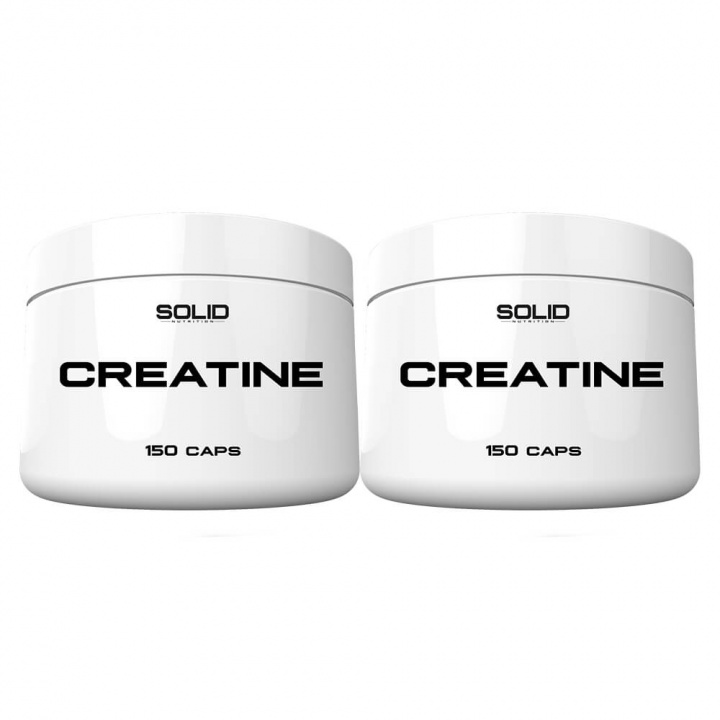 2 x SOLID Nutrition Creatine, 150 mega caps i gruppen Kosttillskott & Livsmedel / Kreatin / Kreatinmonohydrat hos Tillskottsbolaget (SOLID609023)