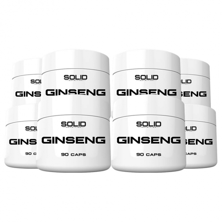 8 x SOLID Nutrition Ginseng, 90 caps i gruppen Kosttillskott & Livsmedel / Hälsokost / Ginseng hos Tillskottsbolaget (SOLID65323)