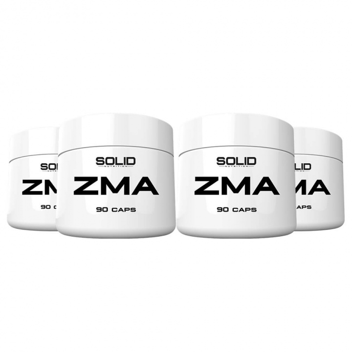 4 x SOLID Nutrition ZMA, 90 caps i gruppen Kosttillskott & Livsmedel / Hälsokost / Sömn hos Tillskottsbolaget (SOLID6543)