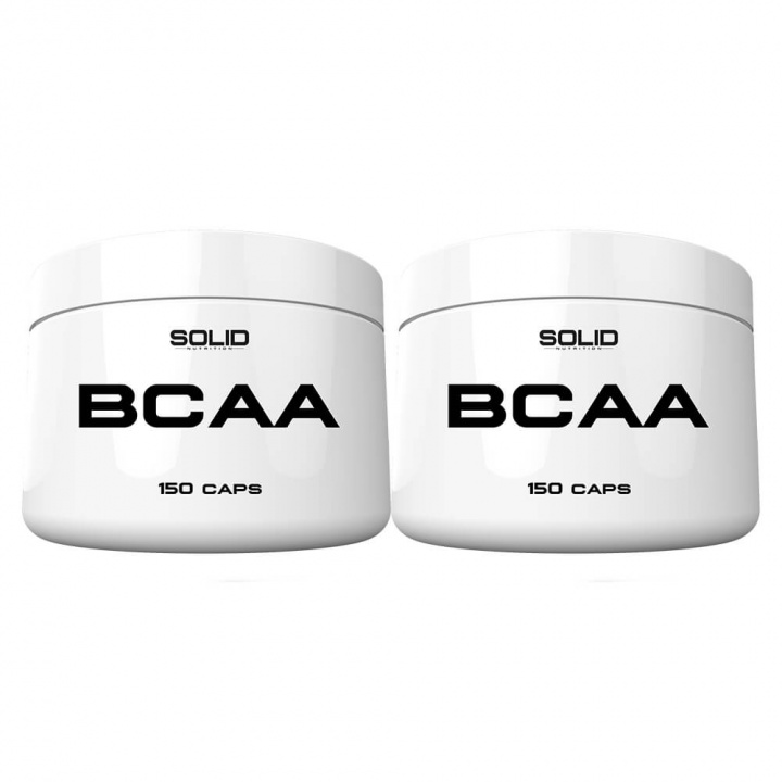 2 x SOLID Nutrition BCAA, 150 mega caps i gruppen Kosttillskott & Livsmedel / Aminosyror / BCAA hos Tillskottsbolaget (SOLID6567)