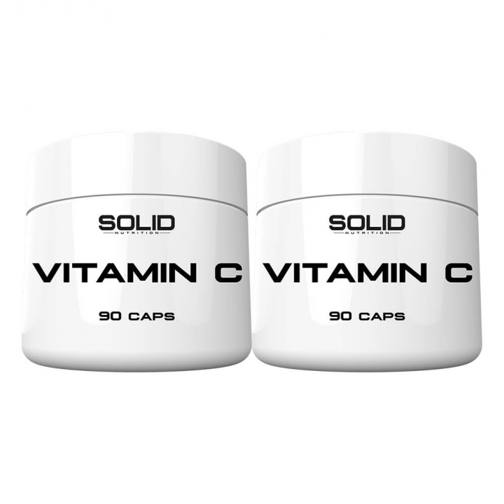 2 x SOLID Nutrition Vitamin C, 90 caps i gruppen Kosttillskott & Livsmedel / Hälsokost / Antioxidanter hos Tillskottsbolaget (SOLID6722)