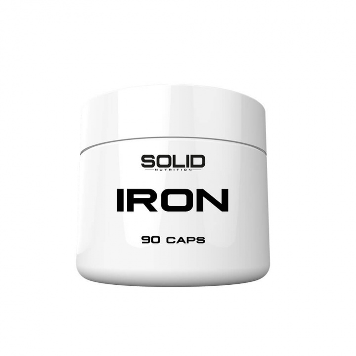 SOLID Nutrition Iron, 90 caps i gruppen Kosttillskott & Livsmedel / Mineraler / Järn hos Tillskottsbolaget (SOLID6985)