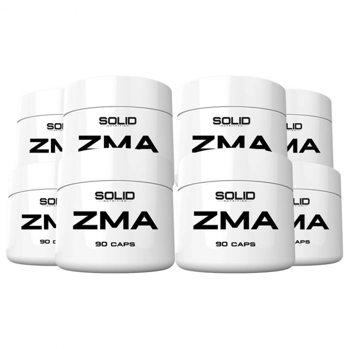 8 x SOLID Nutrition ZMA, 90 caps i gruppen Kosttillskott & Livsmedel / Hälsokost / Sömn hos Tillskottsbolaget (SOLID743)