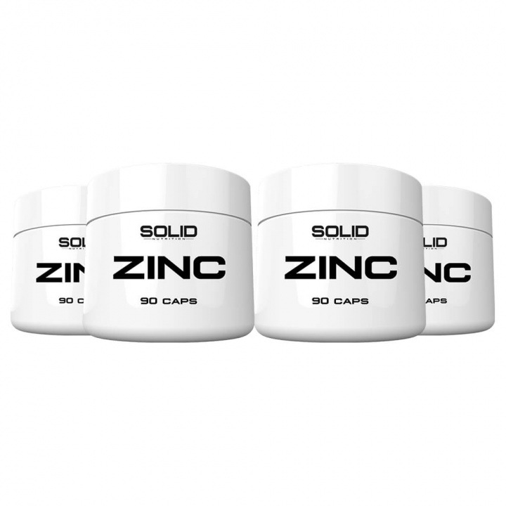 4 x SOLID Nutrition Zinc, 90 caps i gruppen Kosttillskott & Livsmedel / Mineraler / Zink hos Tillskottsbolaget (SOLID7683)