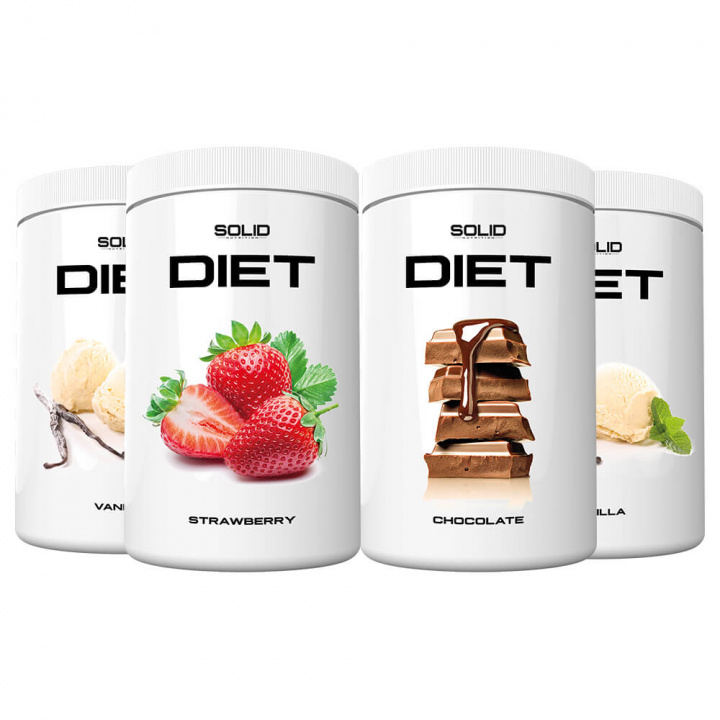 4 x SOLID Nutrition Diet, 1000 g i gruppen Kosttillskott & Livsmedel / Måltidsersättning / Laktosfria Måltidsersättare hos Tillskottsbolaget (SOLID76853)