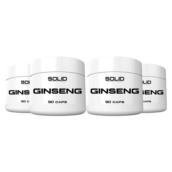 4 x SOLID Nutrition Ginseng, 90 caps i gruppen Kosttillskott & Livsmedel / Hälsokost / Ginseng hos Tillskottsbolaget (SOLID78243)