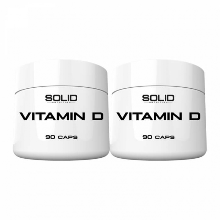 2 x SOLID Nutrition Vitamin D, 90 caps i gruppen Kosttillskott & Livsmedel / Hälsokost / Immunförsvar hos Tillskottsbolaget (SOLID853)